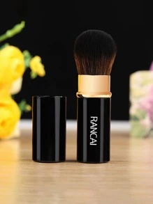 RANCAI 1支可伸缩腮红刷，便携式旅行散粉刷，紫色，粉底刷，遮瑕刷，腮红刷，修容刷，腮红刷，古铜粉刷，散粉刷，粉底刷，腮红刷，赠品 - 黑色 - 查看 3