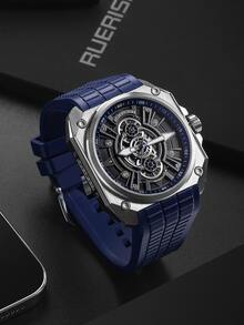 Men Hollow Out Mechanical Watch - Clear - View 2