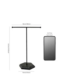 1入組鐵首飾類極簡大理石紋樣式珠寶塔 - 黑色 - 查看 3