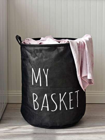 WHICHLIFE 1 件装布艺洗衣篮，现代主义字母图形洗衣篮，适用于洗衣房礼服裤鞋牛仔裤靴子裙子洗衣篮，洗衣篮浴室收纳篮，篮子，储物篮，可折叠洗衣篮