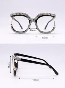 Gafas con diseño de diamante de imitación - Negro - Ver 5