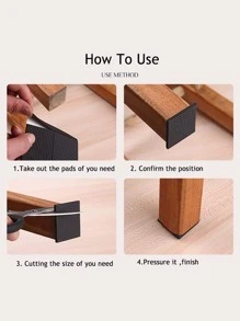 48 cái/bộ Tấm lót chân bàn EVA, Tấm lót chân bàn màu đen cho gia đình - màu đen - Xem 4