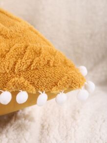 1入組簇簇球裝飾提花棉布枕套 - 黃色 - 查看 2