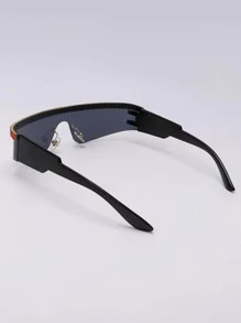 1条Y2K多色水钻链条时尚眼镜沙滩配饰女士眼镜太阳镜基础款秋冬女装商务休闲礼品 - 黑色 - 查看 4