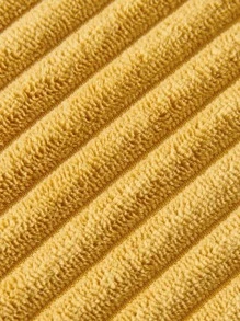 1 pieza unicolor decorativo Cojín minimalista de tela ribete con pompón Funda de cojín para casa - Amarillo - Ver 5