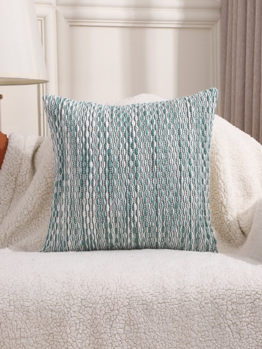 1 Vải Dệt Đệm Không Chất Độn, Họa Tiết Hình Học Trang Trí Ném Gối Cho Ghế Sofa - Màu xanh nhạt - Xem 1