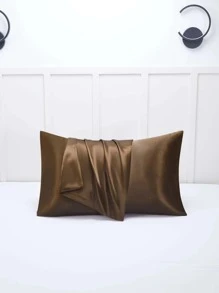 1pc Solid Color Cushion Cover Without Filler, Modern Polyester Decorative Throw Pillow Cover For Home - Coffee Brown - View 6