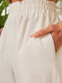 RueChic Pantalones rectos unicolor con bolsillo oblicuo - Albaricoque - Ver 6