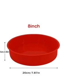 1 Khuôn Làm Bánh Silicon 8 Inch, Chảo Làm Bánh Hình Tròn Màu Đỏ Cho Bếp Nướng - Đỏ - Xem 2