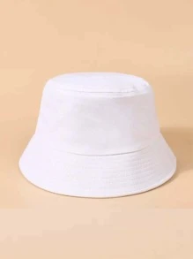 Sombrero cubo con estampado de slogan - Blanco - Ver 2