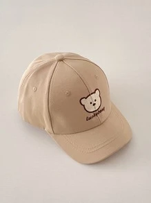 1pc Unisex Bear Embroidered Baseball Cap For Kids - Khaki - View 2