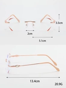 Rimless Women's Fashionable Design Glasses - Gold - View 4