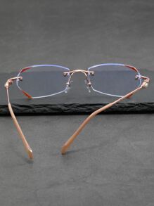 Rimless Women's Fashionable Design Glasses - Gold - View 6