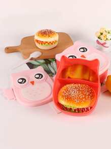 1入組便攜卡通貓頭鷹形狀隨機色飯盒 - 彩色 - 查看 5