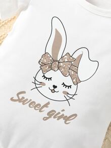 嬰兒3入組兔子和字母圖案連體衣