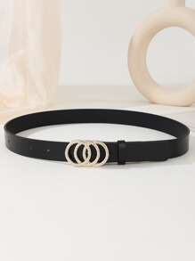 1 pieza Cinturón de moda para mujeres con hebilla de strass, adecuado para el Día de San Valentín, Mardi Gras, San Patricio y diversos eventos, lugares casuales y de entretenimiento como Halloween, verano, escuela, otoño, Halloween - Negro - Ver 3