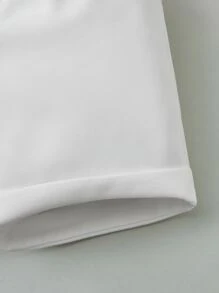 Baby Girl Ribbed Knit Halter Top & Paperbag Waist Shorts - Multicolor - View 4