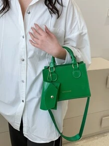 Túi đeo chéo Nữ Lá thư Có thể điều chỉnh được Đôi tay cầm Mốt Đúng mốt - màu xanh lá - Xem 2