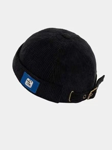 男士字母貼飾地主帽 - 黑色 - 查看 2