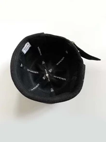 男士字母貼飾地主帽 - 黑色 - 查看 4