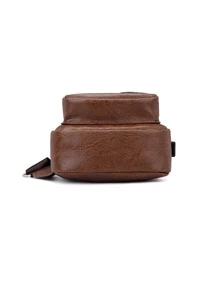 男士 USB 充电包 胸包 定制 PU PVC 单肩包 斜跨包 信使旅行包 斜挎包，送给父亲的礼物 腰包 斜挎包 工作包 圣诞节腰包 礼物 秋季尖叫包 流浪包 复古包 节日必备包 情人节贴纸包 棕色包 情人节礼物 学校假期礼物包 腰包 - 棕色 - 查看 4