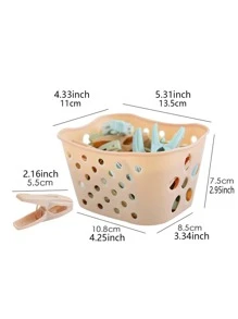 30 cái kẹp quần áo màu ngẫu nhiên chống gió có giỏ - Nhiều màu - Xem 8