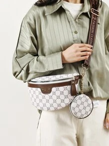 幾何圖案腰袋,附有包,女士配帶小錢袋 - 彩色 - 查看 2