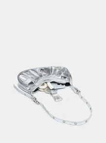 DareSee Bolso tipo hobo ligero y de estilo casual de negocios con decoración de hebilla metálica, perfecto para adolescentes, mujeres, estudiantes universitarios, principiantes y trabajadores de oficina. Ideal para la oficina, la universidad, el trabajo, los negocios, los desplazamientos, el aire libre, los viajes, las salidas, el estilo funky, punk y el streetwear para festivales de música y vuelta al cole en otoño.