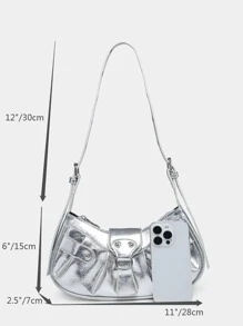 DareSee Bolso tipo hobo ligero y de estilo casual de negocios con decoración de hebilla metálica, perfecto para adolescentes, mujeres, estudiantes universitarios, principiantes y trabajadores de oficina. Ideal para la oficina, la universidad, el trabajo, los negocios, los desplazamientos, el aire libre, los viajes, las salidas, el estilo funky, punk y el streetwear para festivales de música y vuelta al cole en otoño.