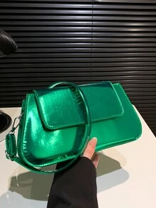 Neon Green Flap Bag - Green - View 6