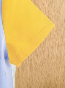 Toddler Boys Colourblock Patched Pocket Shirt Without Tee - Multicolor - View 3