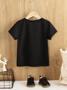 Toddler Boys Tiger Print Tee - Black - View 2