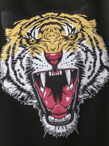 Toddler Boys Tiger Print Tee - Black - View 4