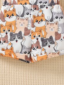 Toddler Girls Cartoon Graphic Overall Romper - Multicolor - View 4