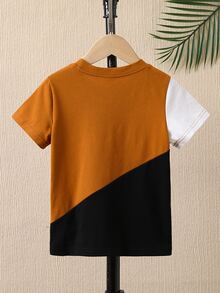 SHEIN Toddler Boys Colour Block Tee - Multicolor - View 2
