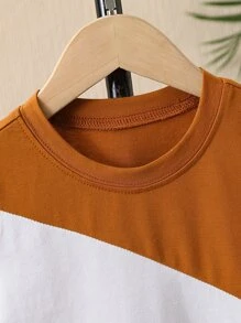 SHEIN Toddler Boys Colour Block Tee - Multicolor - View 4