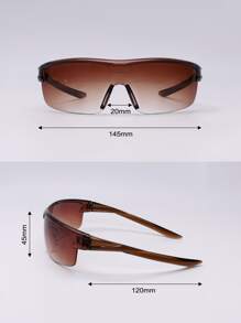 Sonnenbrille mit Wickel Design - Braun - Übersicht 5