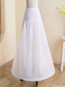 女士纯色简约衬裙秋装 - 白色 - 查看 2