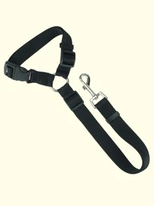 1pc Adjustable Pet Car Seat Belt - Black - View 2