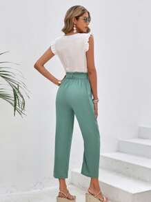 SHEIN VCAY Mono ribete con fruncido con cinturón