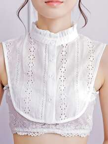 鏤空刺繡插肩領，非常適合派對穿著，完美提升你的穿著風格 - 白色 - 查看 1