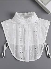 鏤空刺繡插肩領，非常適合派對穿著，完美提升你的穿著風格 - 白色 - 查看 2