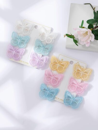 12入組小女童蝴蝶裝飾髮夾