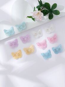 12入組小女童蝴蝶裝飾髮夾