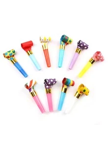 10pcs Paper Party Blower, Modern Geometric Pattern Party Whistle For Party - Multicolor - View 3