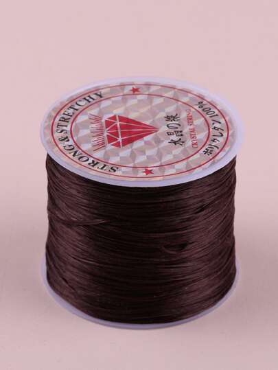 卷 40m 咖啡色高彈氨綸彈力繩，直徑 0.8mm，適合 Diy 首飾製作