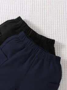 Baby Boy 2pcs Dual Pockets Elastic Waist Shorts - Multicolor - View 3