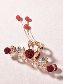 Garra de pelo con diseño de flor - Dorado - Ver 2