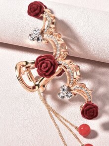 Garra de pelo con diseño de flor - Dorado - Ver 4