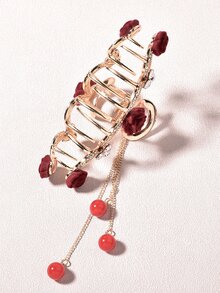 Garra de pelo con diseño de flor - Dorado - Ver 5